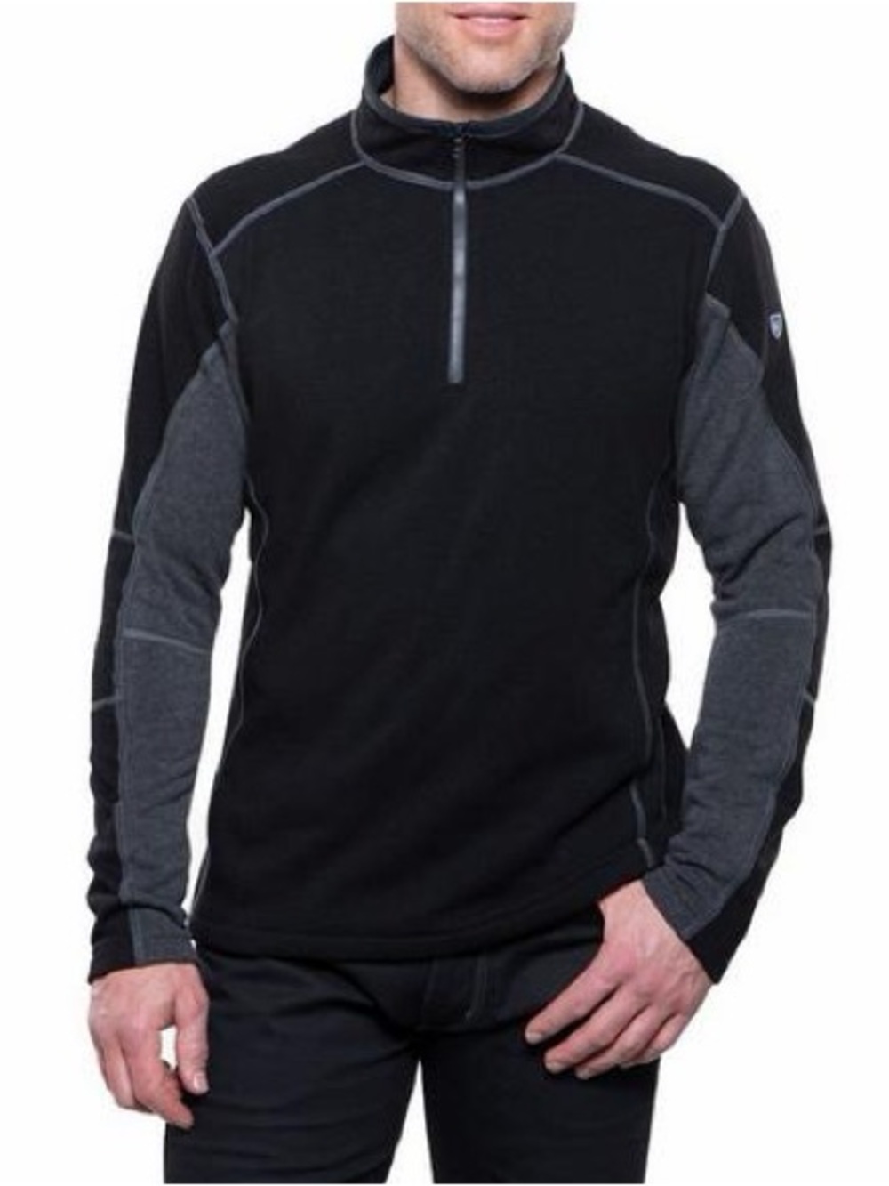KÜHL Revel 1/4-Zip Pullover Men’s Size XL Black Gray